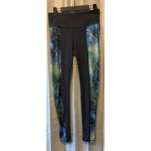 Athleta Chaturanga Women's Size S Bloom Blue/Navy Hi-Rise Activewear Leggings